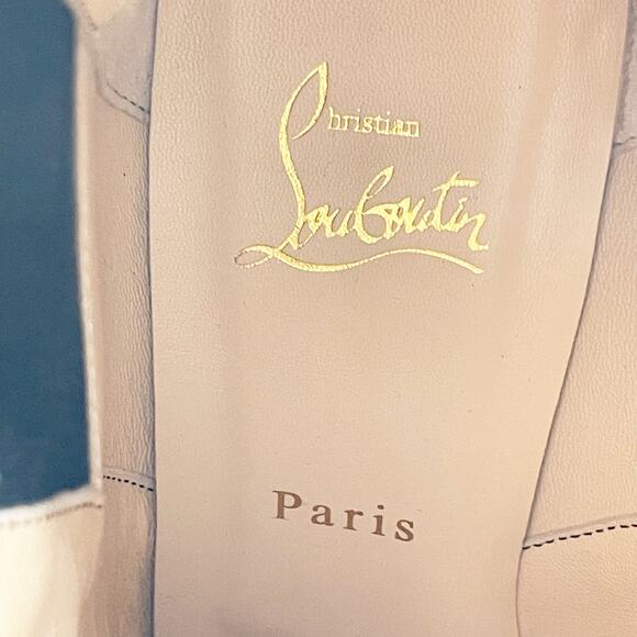 Christian Louboutin CL Chelsea Booty 70 Black Croc Embossed Leather Boots EU 41 - Picture 11 of 11